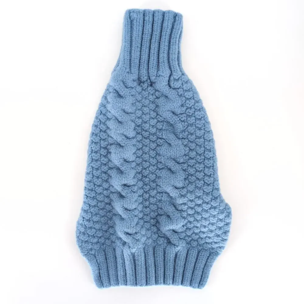 Unbranded Baby Blue Warm Knitted Wool Dog Puppy Pet Knitted Sweater -Size S -GUC